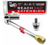 SKÖG Chuck Mates Reach360 Articulating 7-inch Extension for Tire Inflators | 1/4" F-NPT & Schrader Adapter | Dually Trucks RV Bicycle Car Semi