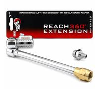 SKÖG Chuck Mates Reach360 Articulating 7-inch Extension for Tire Inflators | 1/4" F-NPT & Schrader Adapter | Dually Trucks RV Bicycle Car Semi