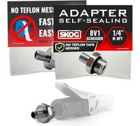 SKÖG Self-Sealing Tire Inflator Adapter (2 Pack) - 1/4” NPT Male to Schrader Valve, Leak-Free O-Ring, No Tape Needed
