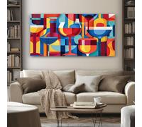 SKOEUI Abstract Cubism Wall Art for Living Room 50x100 cm Large Modern Geometric Wall Pictures Decoration, Modern Abstract Paintings for Bedroom Office Home, Frameless