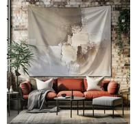 SKOEUI Abstract Oil Painting Texture Tapestry, Beige Wall Tapestry Hanging, Large Tapestry Wall Hanging Decoration for Home Office Dorm Indoor Outdoor, 150x130cm