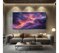 SKOEUI Abstract Universe Canvas Wall Art Decor Pink Unframed Picture Painting on Canvas for Living Room and Bedroom Walls Modern Artwork for Home Office 80x160 cm