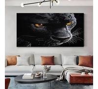 SKOEUI Animal Black Panther Unframed Canvas Wall Art Black Modern Abstract Painting for Living Room, Bedroom Wall Decor - Great Gift Idea for Special Occasions 50x100 cm