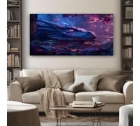 SKOEUI Fantasy Dragon Frameless Canvas Wall Art, Mythical Reptile Eye Painting on Canvas Prints 60x120 cm Large Pictures Artwork for Living Room Bedroom Home Office Wall Decoration