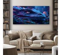 SKOEUI Fantasy Dragon Wall Art for Living Room Mythical Reptile Eye Large Framed Canvas Paintings 60x120 cm Abstract Pictures and Prints, Modern Artwork for Bedroom Bathroom Home Decorations