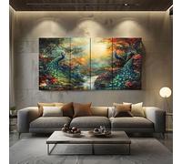 SKOEUI Fantasy Magic Forest Canvas Wall Art Multicolored Wall Art for Living Room Decor Pictures for Bedroom, Office, or Hallway Walls Unframed 60x120 cm