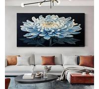 SKOEUI Floral Chrysanthemum Canvas Wall Art 80x160 cm Botanical Flower Painting on Canvas Prints Pictures for Living Room Bedroom Wall Decor Artwork for Home Office Decoration, Frameless