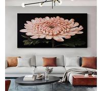 SKOEUI Floral Chrysanthemum Canvas Wall Art 80x160 cm Botanical Flower Painting on Canvas Prints Pictures for Living Room Bedroom Wall Decor Artwork for Home Office Decoration, Frameless