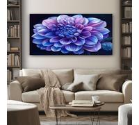 SKOEUI Floral Dahlia Frameless Canvas Wall Art, Painting Petal Painting on Canvas Prints 60x120 cm Large Pictures Artwork for Living Room Bedroom Home Office Wall Decoration