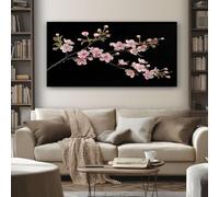 SKOEUI Floral Flower Canvas Wall Art 50x100 cm Japanese Branch Frameless Pictures for Living Room and Bedroom, Large Artwork Pictures for Home Office Wall Decoration