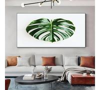 SKOEUI Monstera Tropical Plant Framed Canvas Wall Art Green Modern Abstract Painting for Living Room, Bedroom Wall Decor - Ready to Hang Artwork for Home & Office 50x100 cm