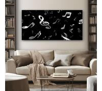 SKOEUI Music Note Canvas Wall Art 80x160 cm Shiny Symbol Frameless Wall Pictures Large Painting Prints for Bedroom Bathroom Living Room Walls Home Decor