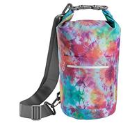 Skog Å Kust DrySåk Waterproof Floating Dry Bag with Outer Zip Pocket | for Kayaking, Rafting, Boating, Swimming, Camping, Hiking, Beach, Fishing | 10L & 20L Sizes, Tie Dye 5L, 5 Liter,