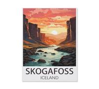 Skogafoss Iceland,Jigsaw Puzzles 1000 Pieces for Adults, Classic Puzzle Kids Puzzle Challenging And Difficult Puzzles for Adults And Teens(75x50cm)-T16