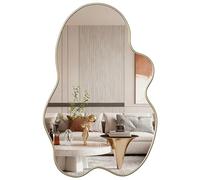 Skokliz Irregular Wall Mirror Asymmetrical Mirror, 90cm x 60cm Wavy Decorative Modern Wall Decor for Bathroom Bedroom Living Room Entryway, Wall Mounted
