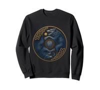 Skoll and Hati Yin Yang Sun and Moon Norse Viking Rune Sweatshirt