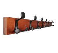 SKOLOO 109 cm Cherry Wood Coat Rack Wall Mount with 8 Triple Hooks - Ideal for Family Entrances, Classrooms, and Pet Supplies Storage - Perfect Coat Hooks for Wall