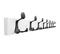SKOLOO 109 cm White Wood Coat Rack Wall Mount with 8 Triple Hooks - Ideal for Family Entrances, Classrooms, and Pet Supplies Storage - Perfect Coat Hooks for Wall