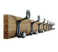 SKOLOO 109 cm Wood Burnt Coat Rack Wall Mount with 8 Triple Hooks - Ideal for Family Entrances, Classrooms, and Pet Supplies Storage - Perfect Coat Hooks for Wall
