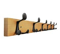 SKOLOO 39-Inch Light Brown Wood Coat Rack Wall Mount with 6 Triple Hooks - Ideal for Family Entrances, Classrooms, and Pet Supplies Storage - Perfect Coat Hooks for Wall