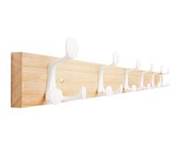 SKOLOO 39-Inch Natural Wood Coat Rack Wall Mount with 6 Triple Hooks - Ideal for Family Entrances, Classrooms, and Pet Supplies Storage - Perfect Coat Hooks for Wall