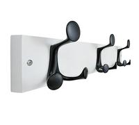 SKOLOO 43cm White Wood Coat Rack Wall Mount with 3 Triple Hooks - Ideal for Family Entrances, Classrooms, and Pet Supplies Storage - Perfect Coat Hooks for Wall