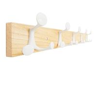 SKOLOO 61cm Natural Wood Coat Rack Wall Mount with 5 Triple Hooks - Ideal for Family Entrances, Classrooms, and Pet Supplies Storage - Perfect Coat Hooks for Wall