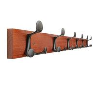 SKOLOO 99cm Cherry Wood Coat Rack Wall Mount with 6 Triple Hooks - Ideal for Family Entrances, Classrooms, and Pet Supplies Storage - Perfect Coat Hooks for Wall