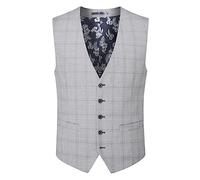 Skopes Men's Anello Check Pattern Waist Coat in Grey 62R