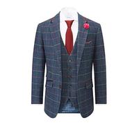 Skopes Mens Big Size Tal Doyle Aqua/Wine Check Jacket in 58L