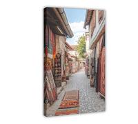 Skopje Old Bazaar Art Print Macedonia Ottoman Architecture Vibrant Market Wall Art For Bedroom & Home Office Decor Aesthetic Wall Decor