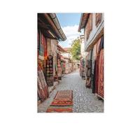 Skopje Old Bazaar Art Print Macedonia Ottoman Architecture Vibrant Market Wall Art For Bedroom & Home Office Decor Aesthetic Wall Decor