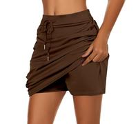 Skorts for Women UK, 2 in 1 Skirt with Shorts Underneath Lightweight High Waisted Drawstring Ladies Yoga Tennis Skort for Golf, Workouts, Outdoor Sports 2026