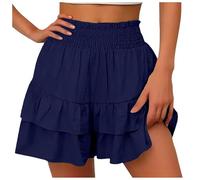 Skorts for Women UK Solid Colour Wide Leg Vertical Flowy Drape Shorts Versatile Casual Everyday Soft Stretch Breathable Essential Premium Quality Lounge Bottoms