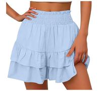 Skorts for Women UK Solid Colour Wide Leg Vertical Flowy Drape Shorts Versatile Casual Everyday Soft Stretch Breathable Essential Premium Quality Lounge Bottoms