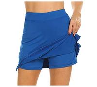 Skorts for Women UK Solid Plain Tennis Short Skirts Athletic Active Skirt Sports Performance Skort Built-in Shorts Lightweight Skirt for Golf Tennis Running Workout Blue