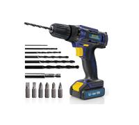 Skotek 18V Cordless Drill and Screwdriver Set 13 Piece Kit Li-ion Battery Included