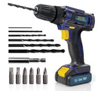 Skotek 18V Cordless Drill & Drill Bit Set 18V Battery & Charger Included in Blue Skotek Blue