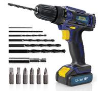 Skotek 18V Cordless Drill Set Driver, 1x Battery & 13-Piece Kit