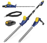 Skotek 20V 2.4m Telescopic Cordless Hedge Trimmer Long Reach, Includes 1 Battery & 1 Charger in Blue Skotek Blue