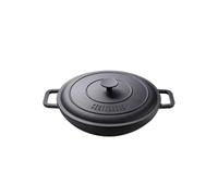 SKOTTSBERG Cast Iron Casserole Dish with Knobs Inside Lid Professional Diameter 31.5 cm Cast Iron High Rim with Handles for Crispy Roasting and Optimal Cooking, for Gas, Electric, Ceramic or Induction