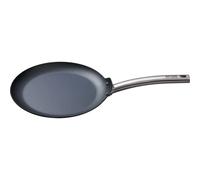 SKOTTSBERG Professional iron crepe pan, diameter 28 cm, carbon steel, forged, stainless steel handle with branded print, for delicate thin pancakes, suitable for gas, electric, ceramic or induction