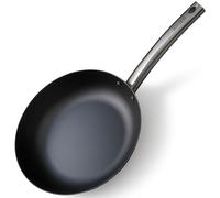 SKOTTSBERG Professional iron pan, diameter 24 cm, carbon steel press, forged, stainless steel handle with branded print, for optimal crispy frying and even cooking, stackable