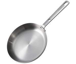 SKOTTSBERG Stainless Steel Pan 28 cm, Rustproof Professional Frying Pan for Crispy Frying, Uncoated for All Hob Types, Heat Resistant & Dishwasher Safe, 3-Layer Material