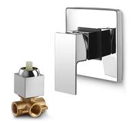 SKOWLL Mixing Valve Single Handle Shower Control Rough-in Valve Trim Kit, Wall Mount Shower Cut Off Valve Bathroom Shower Faucet Kit, Polished Chrome