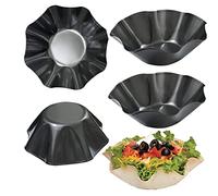 Skoxkoc Large Taco Shell Bowl Maker Molds - 4 Pieces 8.4" Nonstick Carbon Steel Tortilla Maker Shell Pans Baking Molds Tostada for Frying Salad Bowls (3)