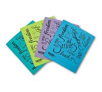Skoy cloth, Mixed colors w/ text (4-pk)