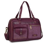 SKPAT - Handbags for Women - Ladies Handbags PU Soft Leather - Elegant Womens Handbag Multiposition - Ladies Bags with Adjustable Shoulder Strap - High Quality Women Handbag Brand, Burgundy