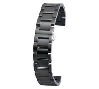 SKPVPOKOYL Classic Retro Men's Stainless Steel Watch Strap Durable Replacement Watchband With Folding Clasp(Black,18mm)