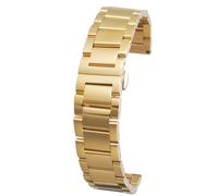 SKPVPOKOYL Classic Retro Men's Stainless Steel Watch Strap Durable Replacement Watchband With Folding Clasp(Gold,20mm)